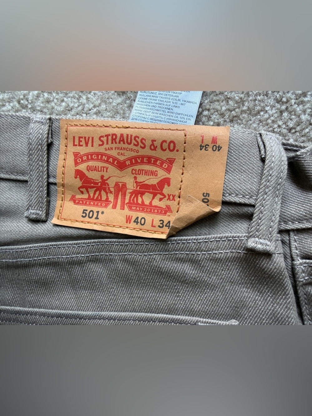 Levi's 501 Straight Men’s Jeans in Grey